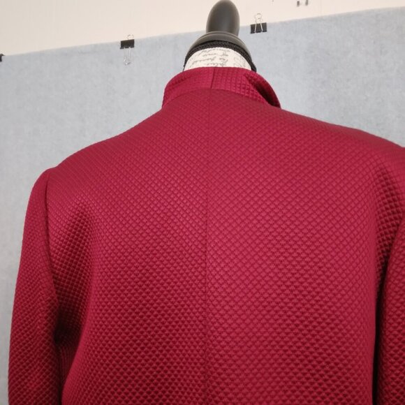 Talbots | Silk Wool Blend Blazer Jacket Cranberry Red | Size 12 - Picture 7 of 9